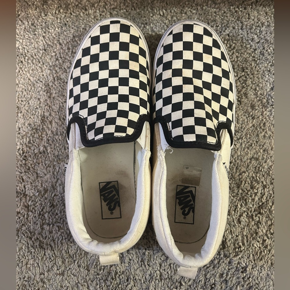 Vans Black and White Checkerboard Slip-Ons